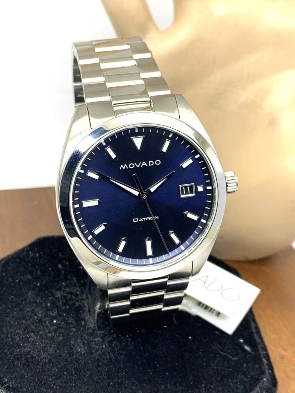 Movado Men's Watch 3650056 Heritage Datron Swiss Quartz Blue Dial Steel 39mm